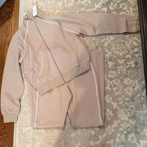 NWT Tan Zip-Up Tracksuit Set